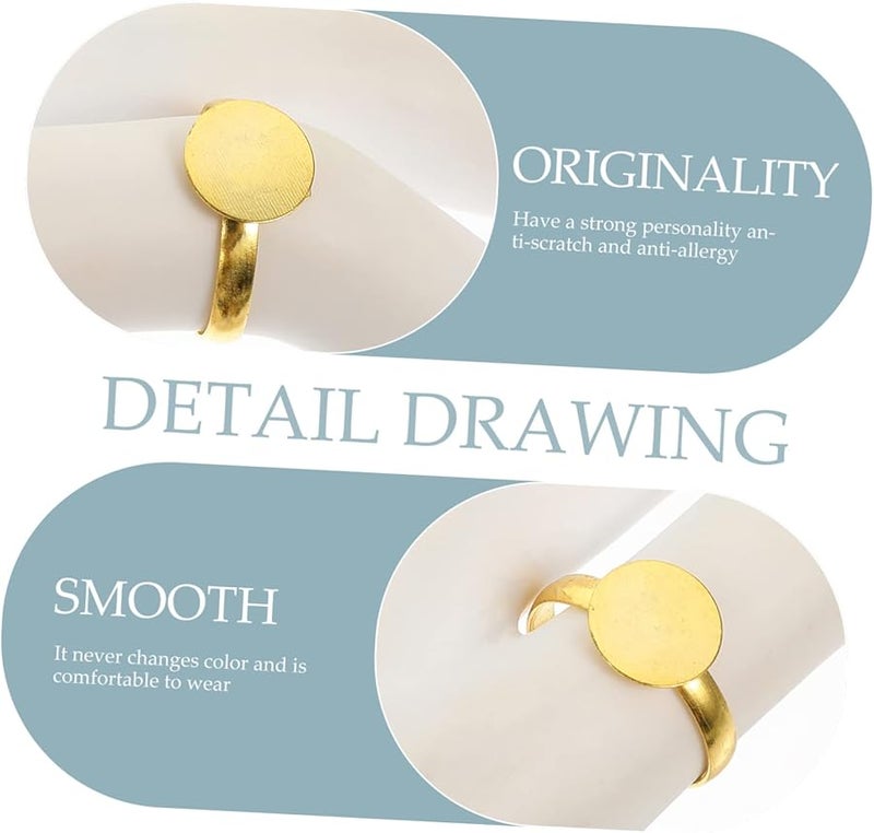 Adjustable Ring Blanks 100pcs DIY Jewelry Making Kit for Adults Silver Tone - Image 4